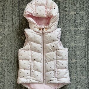 H&M Light Pink Hooded Puffer Vest GIRLS 6-8 years